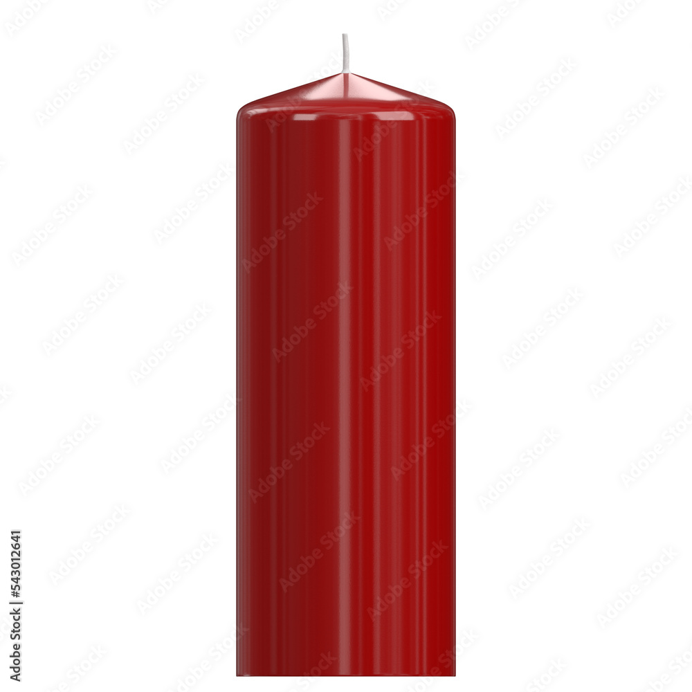 3d rendering illustration of a tall red pillar candle 3d rendering illustration of a tall red pillar candle