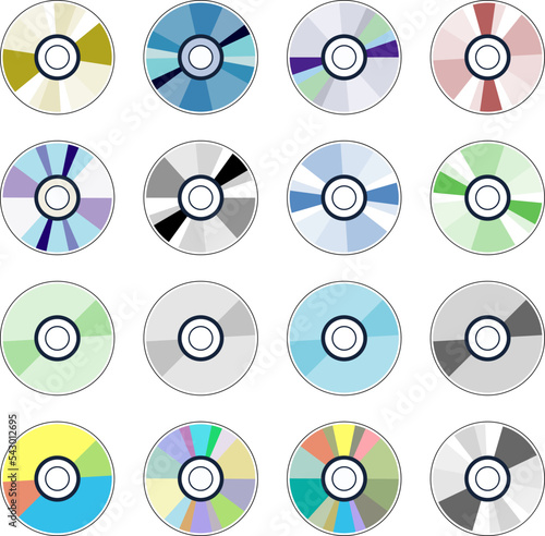 vector dvd or cd disc icons