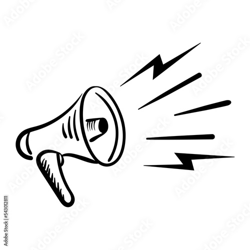 Megaphone, loudspeaker, mouthpiece symbol or icon. Vector illustration