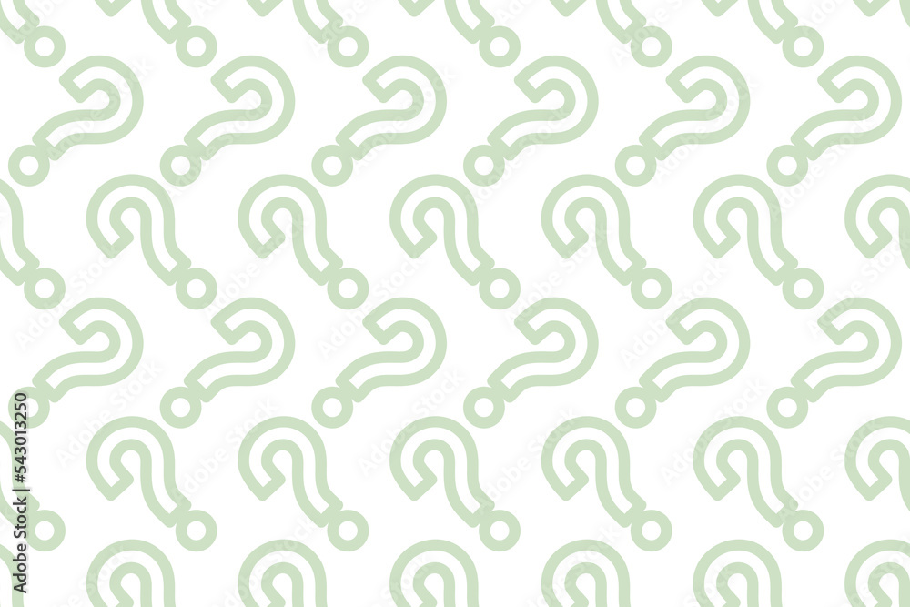 seamless pattern from green question marks on a white background