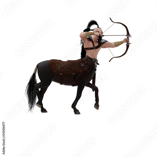 Centaur greek mythology creature half man half horse isolated model