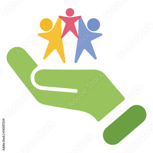 community vector art with hand