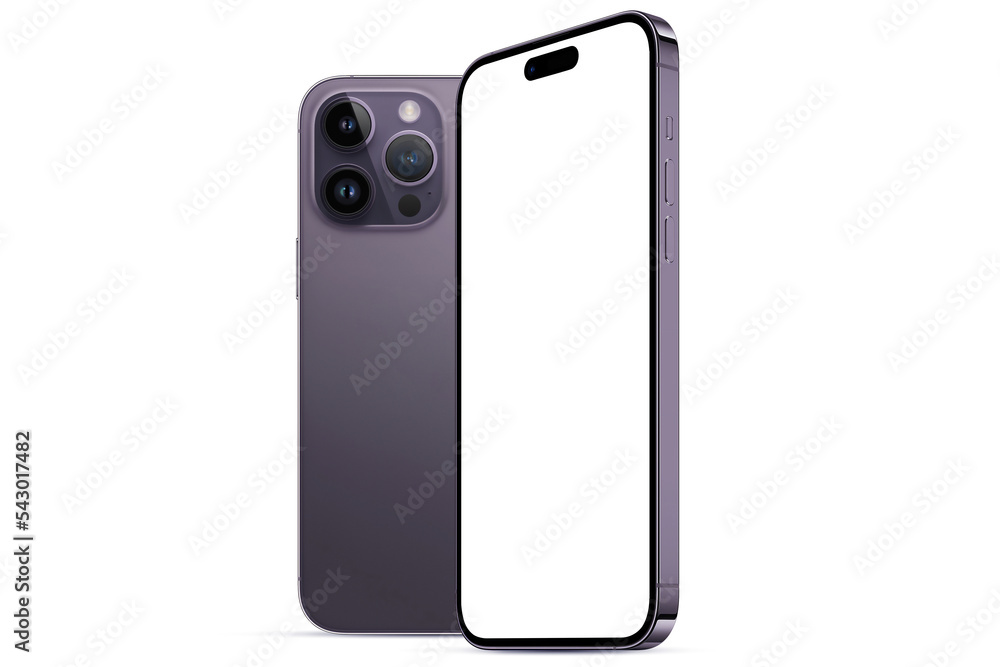 Close up of a phone isolated on white screen with empty background For mockup Close up of a phone isolated on white screen with empty background For mockup