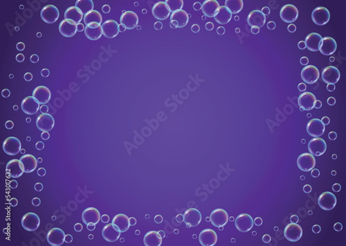 Bath bubble. Detergent soap foam and suds for bathtub. Shampoo.