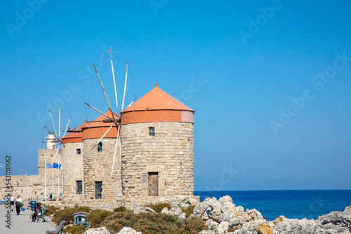 Windmills at the seafront i...