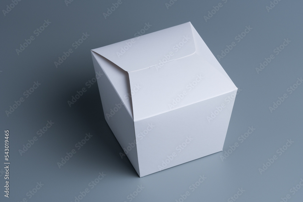 of white box isolated on grey background. of white box isolated on grey background.