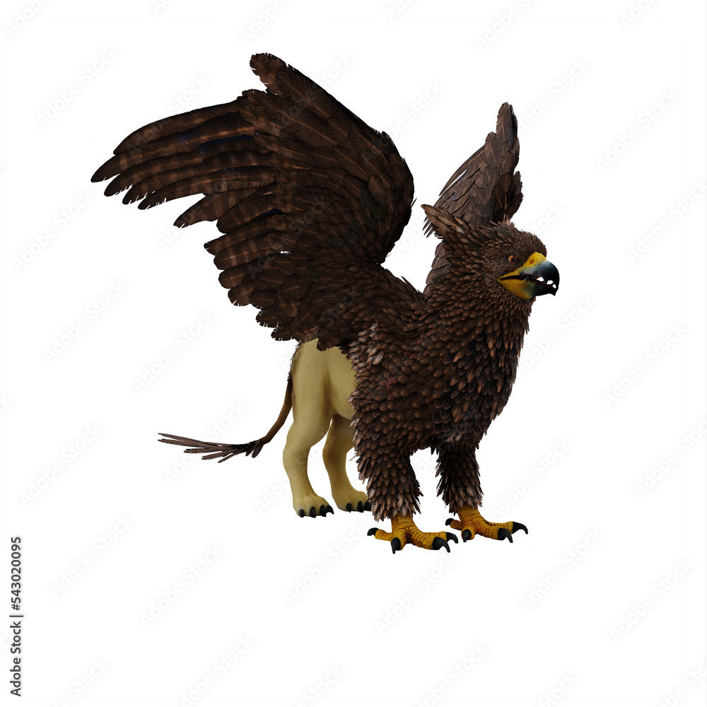 Griffin or griffon a legendary creature with the body of a lion, the ...
