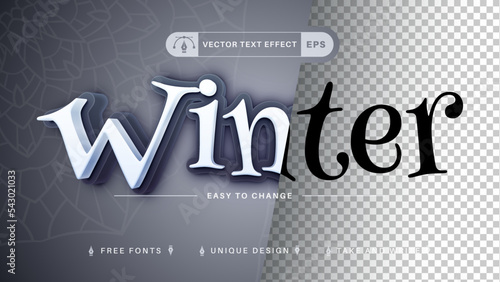 3D Winter - Editable Text Effect, Font Style