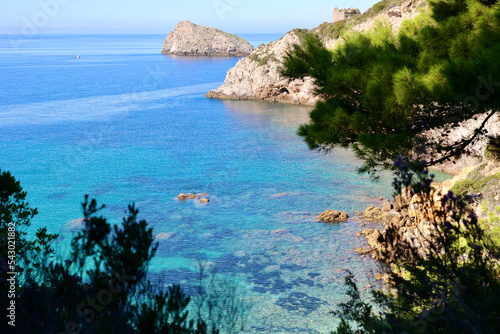 Cala del Gesso, one of the most beautiful beaches in the Argentario archipelago, Tuscany, Italy