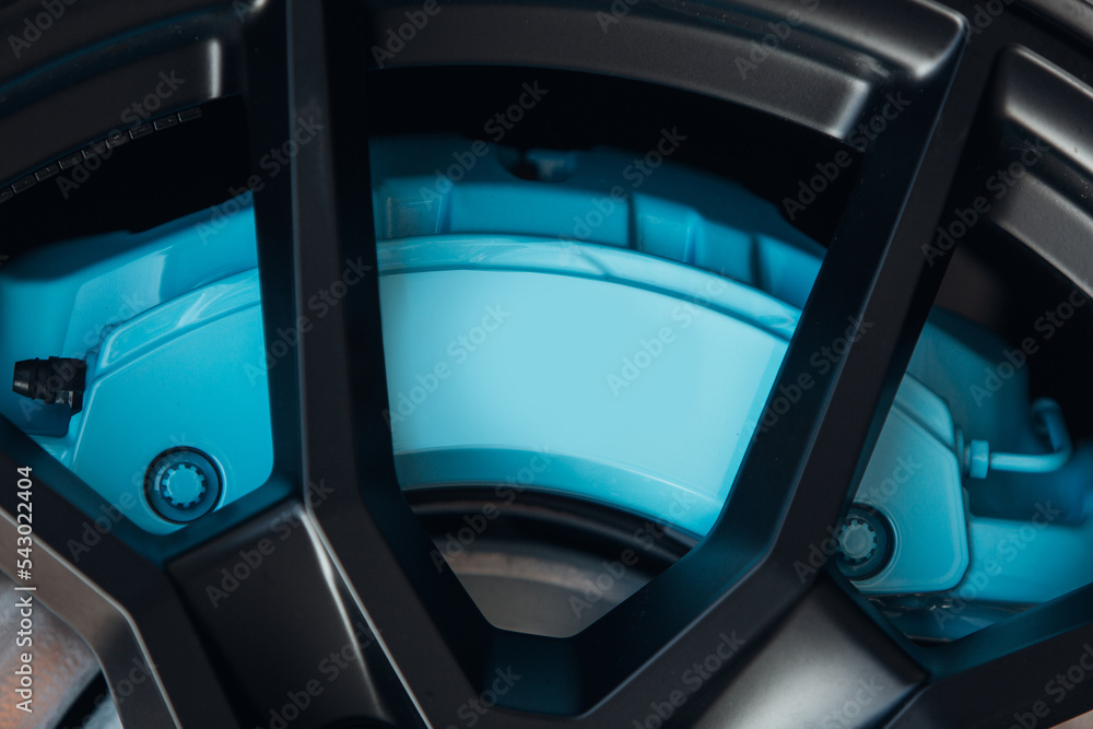 Car braking system. Sports car front wheel support brake Car braking system. Sports car front wheel support brake