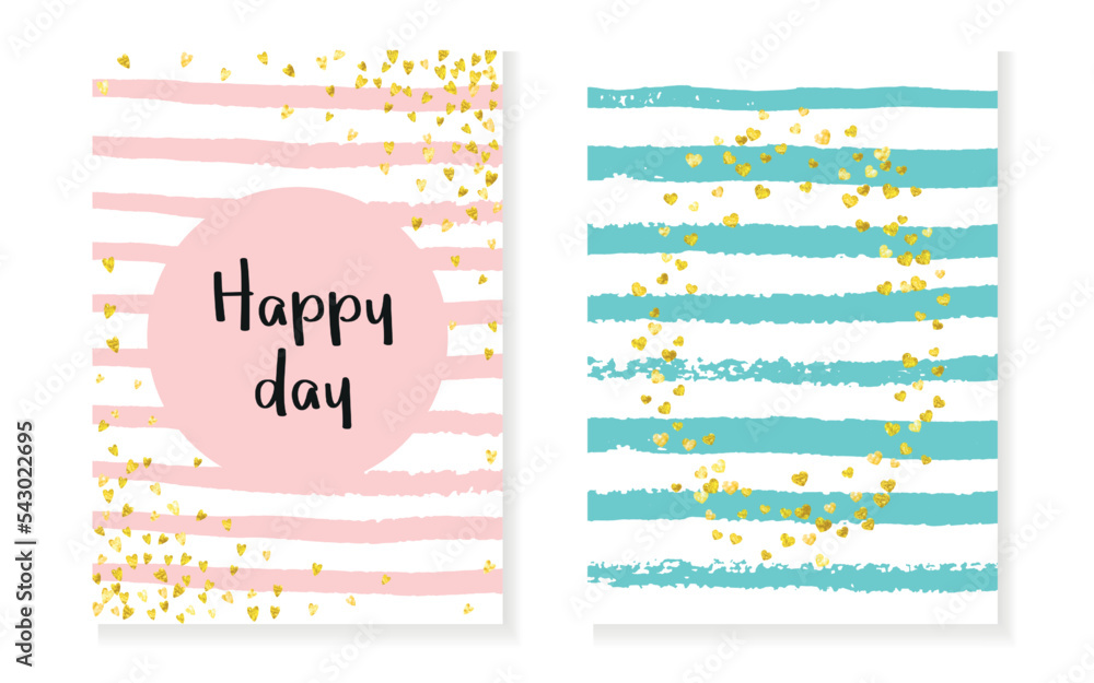 Naklejka premium Modern Border. Stripe Fashion Invite. Turquoise