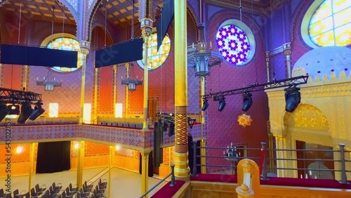 Moorish Revival interior of Rumbach Street synagogue, Budapest, Hungary photo