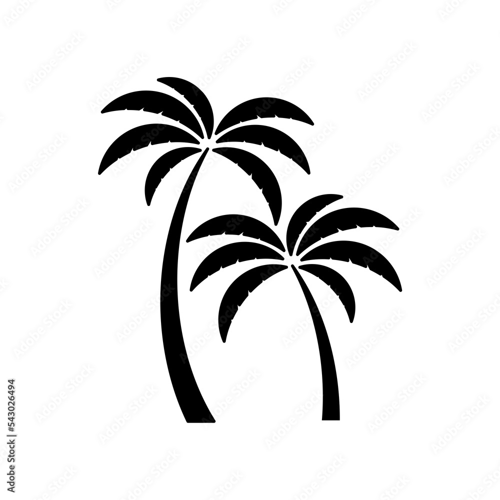Fototapeta premium Palm tree Icon template black color editable.