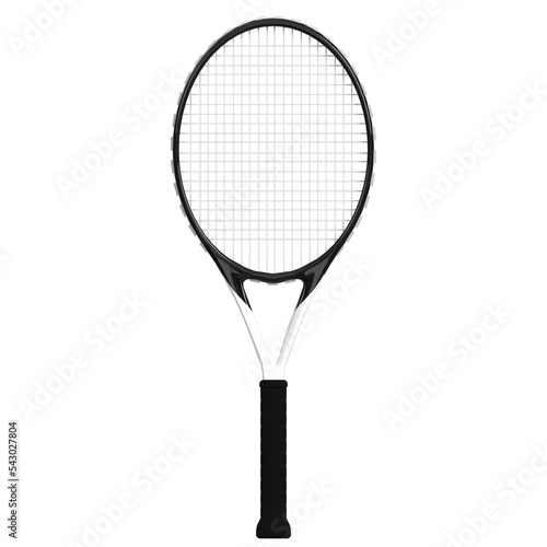 3d rendering illustration of a tennis racket photo