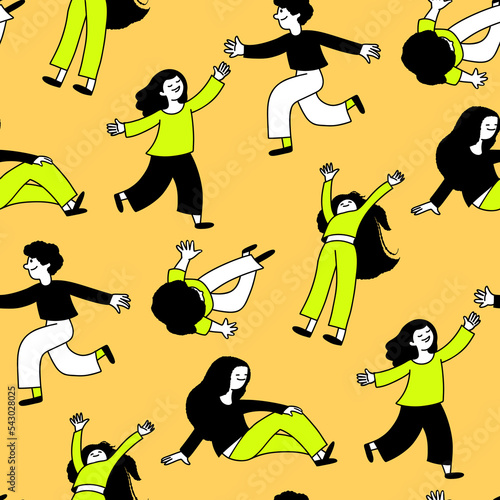 Seamless pattern with people.