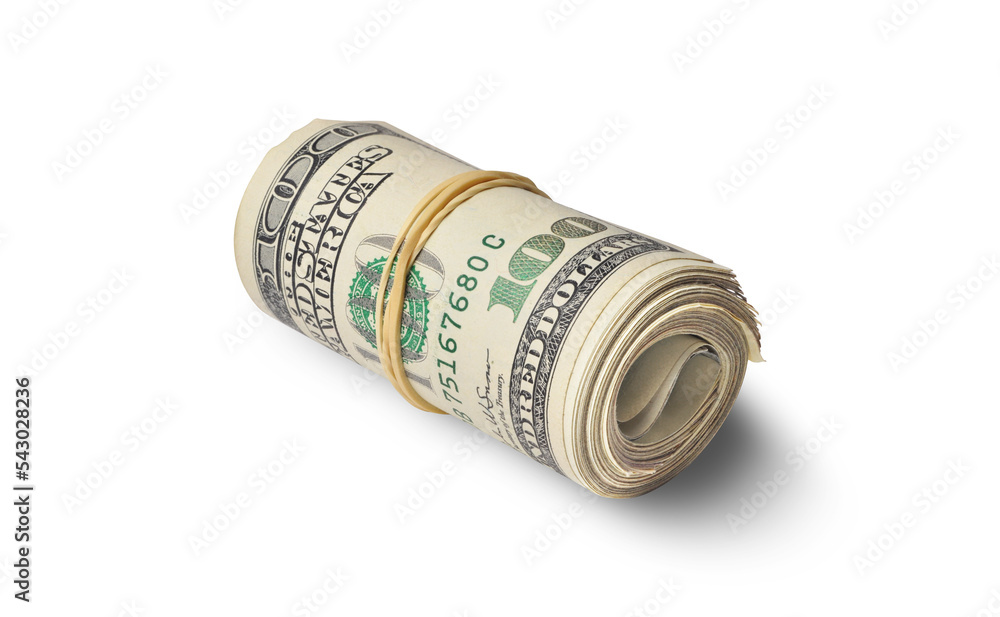 One hundred dollar bills isolated One hundred dollar bills isolated