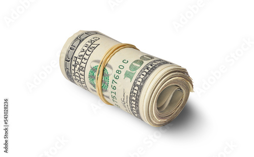 One hundred dollar bills isolated