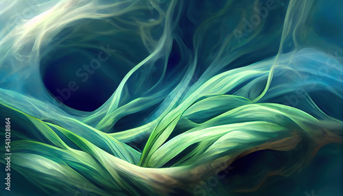 abstract green nature floral wavey shapes background