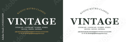 Vintage Retro Classic Font. Rough Grunge Disstress Serif Bold Font