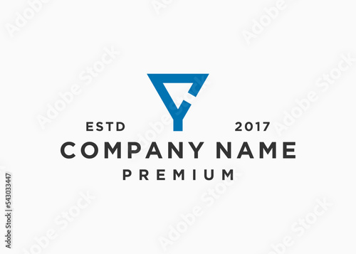 letter y with click logo design vector illustration template
