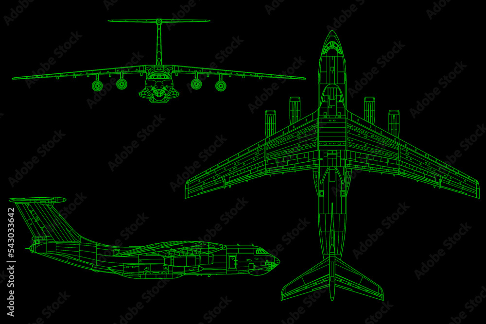 Avión de transporte cuatrimotor il-76