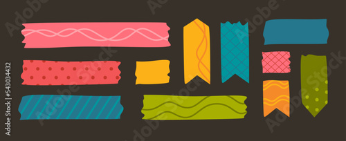 Paper sticker various notes are personal. Accessories for organizing documents. Vector illustration in a flat style