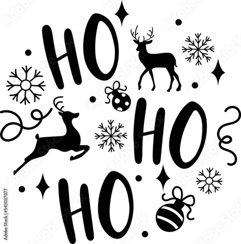 Circular ho ho ho santa Christmas design. Good for Christmas ornament sublimation.