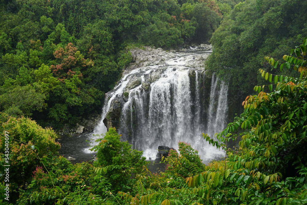 waterfall in the forest of Bassin Boeuf on the tropical island of La Réunion, France