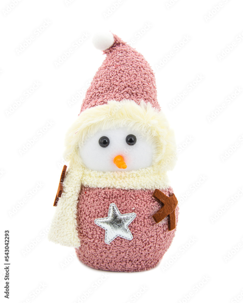 Handmade toy snowman decorative christmas isolated on the white background Handmade toy snowman decorative christmas isolated on the white background