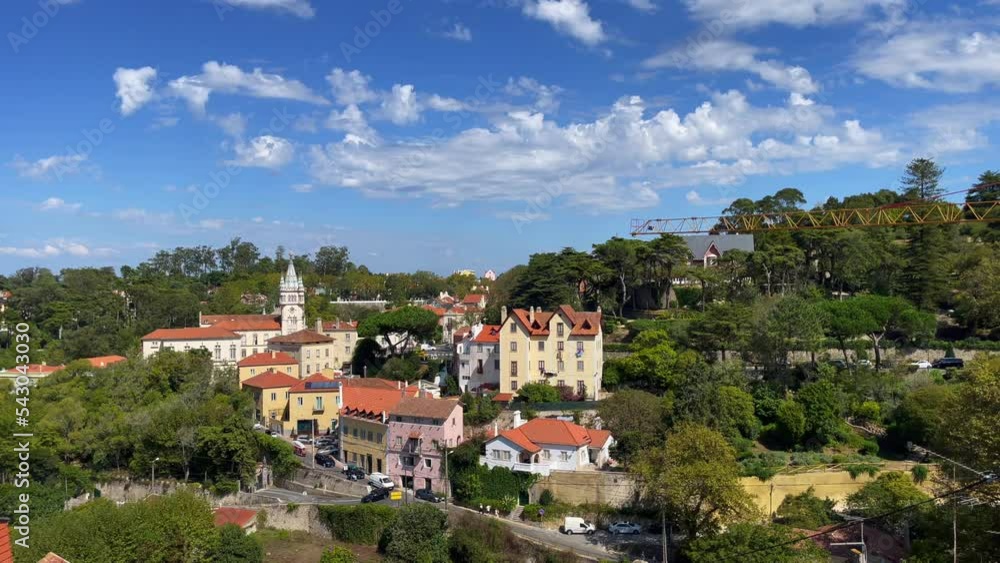 Panoramic view of the town hall and the surrounding buildings in Sintra Panoramic view of the town hall and the surrounding buildings in Sintra