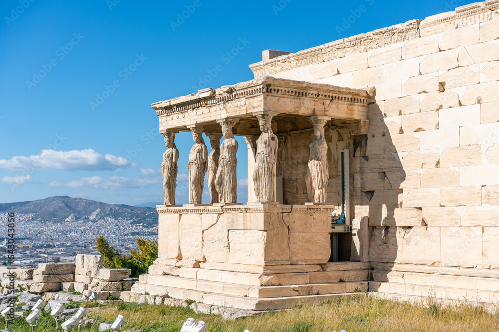 Details of Erechtheion in Athens of Greece,