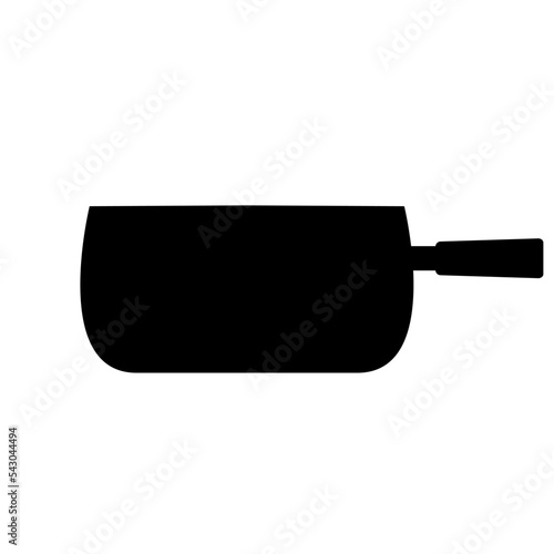 Pot used for traditional cheese fondue. Fondue caquelon vector graphic.
