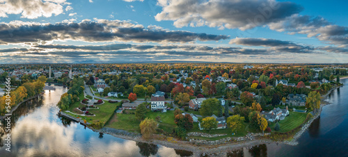 Aerial panorama of Plattsburgh in the northern part of New York State