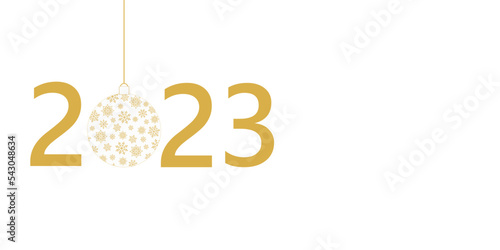 2023 new year festival banner with christmas ball
