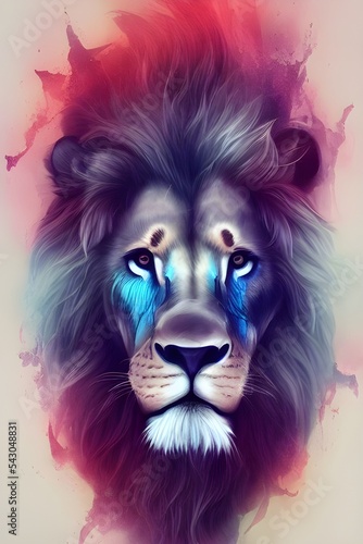 High quality colorful lion illustration