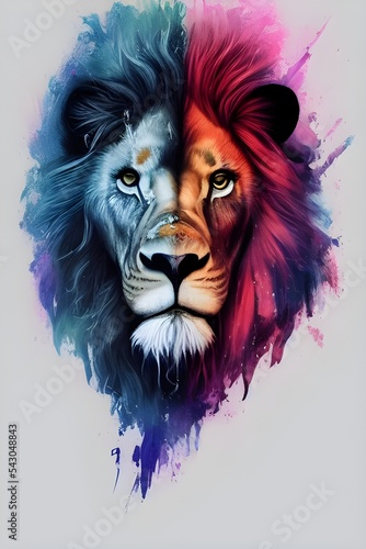 High quality colorful lion illustration