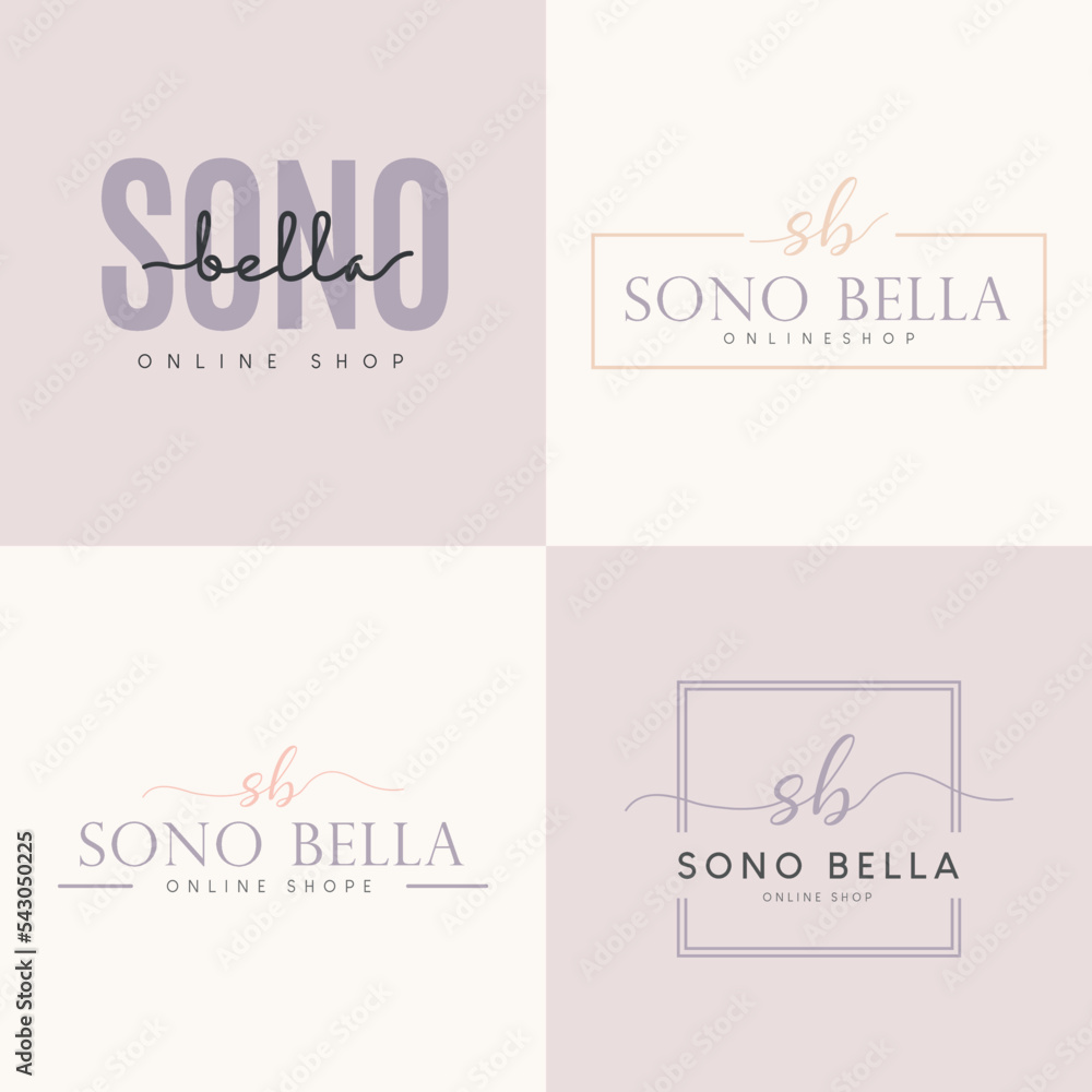 Collection of online store logo templates,
vector illustration