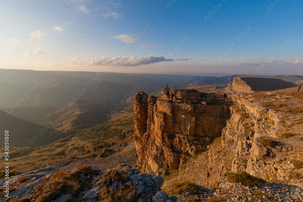 Mountain autumn. Bermamyt plateau, sunset