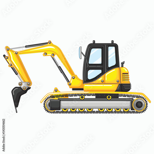 backhoe excavator vector illustration.