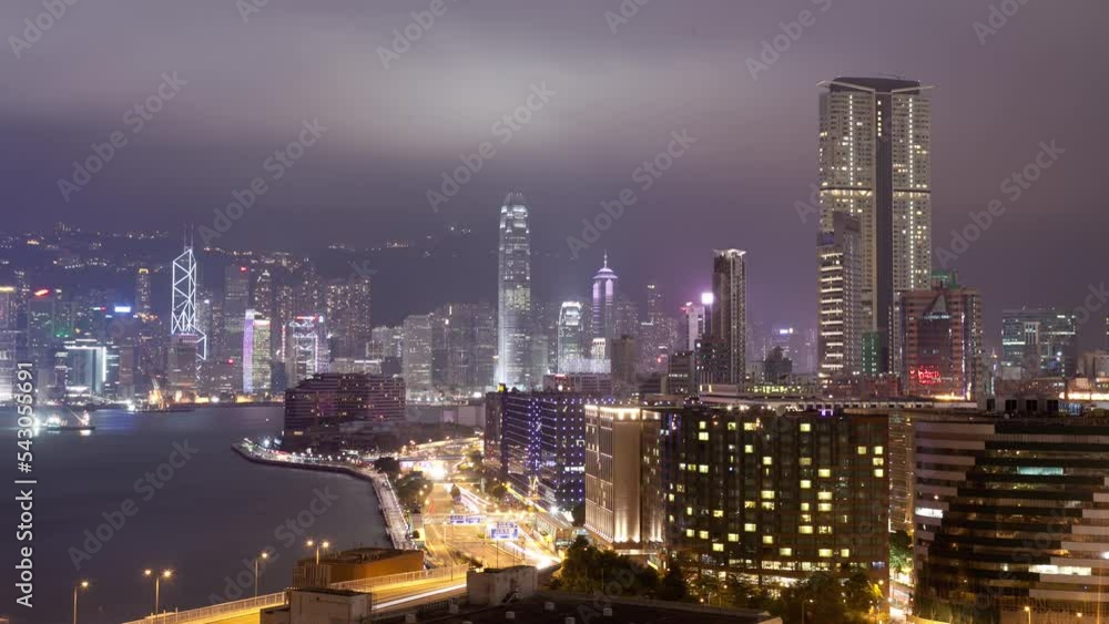 Time Lapse of the amazing skyline of Hong Kong at night Time Lapse of the amazing skyline of Hong Kong at night