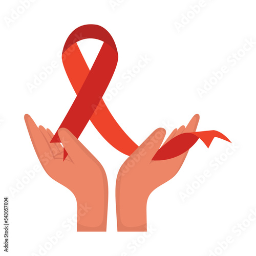 hands with hiv awareness ribbon