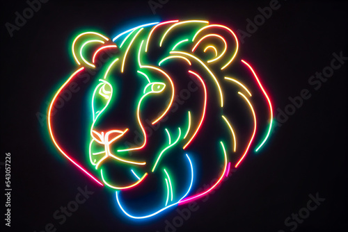 This lion has a powerful and majestic appearance, with fluorescent neon and multicolored lights in 3D giving it an extra edge. © XaMaps
