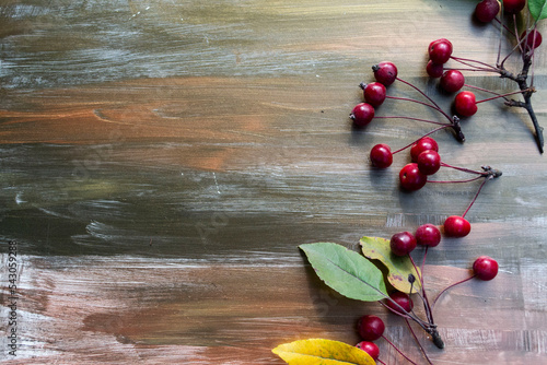 
Cherries on a wooden background