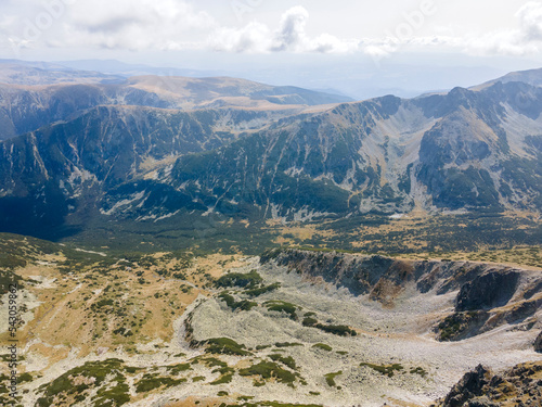 Aerial view of Rila mountain near Musala peak, Bulgaria photo