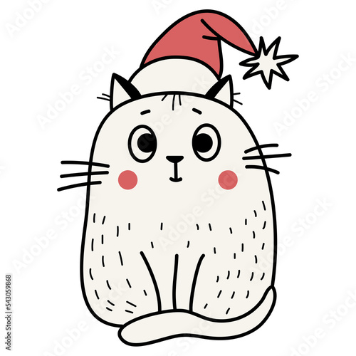  stickers cute christmas cat photo