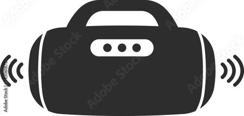 Bluetooth wireless speaker black icon vector illustration