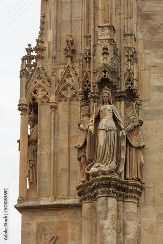 Architectonic detail - maiden statue of Stephansdom, Vienna.