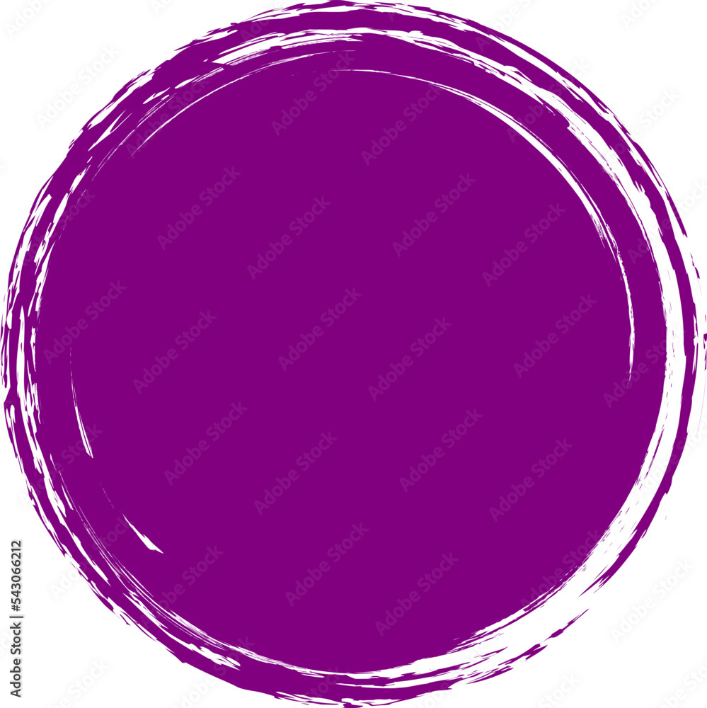 Purple brush circle. Round stamp vector isolated on background. Painted purple brush circle vector. For grunge badge, seal, ink and stamp design template. Round grunge hand drawn circle shape, vector Purple brush circle. Round stamp vector isolated on background. Painted purple brush circle vector. For grunge badge, seal, ink and stamp design template. Round grunge hand drawn circle shape, vector