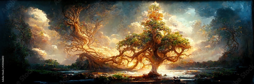 Yggdrasil from norse mythology known for being the tree of life. Stock ...