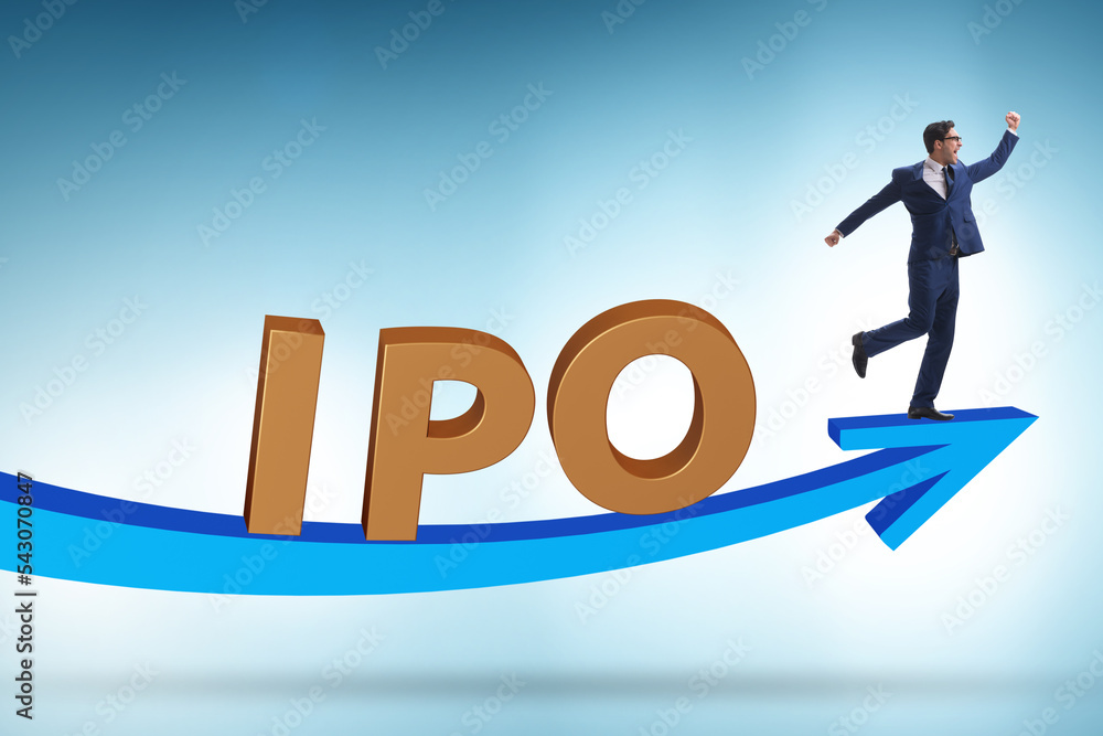 Businessman in the initial public offering IPO concept Businessman in the initial public offering IPO concept